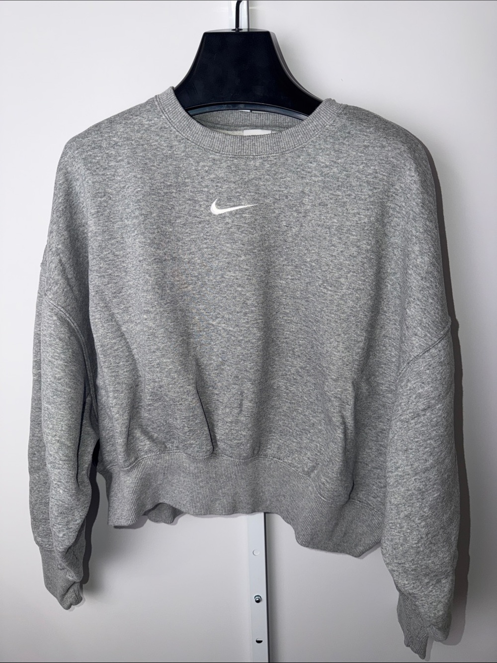 Nike Grey Crewneck dolman sleeve Sweatshirt with White Swoosh
